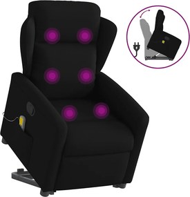 vidaXL fekete szövet dönthető masszázs- és állófotel
