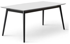 Fehér-fekete bővíthető étkezőasztal fehér asztallappal 90x165 cm Meza – Hammel Furniture