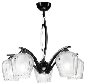 Lamkur Csillár rúdon PAULA 5xE27/60W/230V fekete LM-5.9/cz