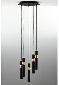 Jupiter 2014 - Csillár zsinóron ALAS 5xGU10/10W/230V fekete/arany