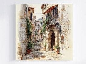 Canvas Vászonkép Mediterrán Város Utca Lépcső 80x80