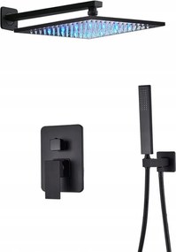 Süllyesztett Szett Fekete Esőztető Matt 25CM Led Box