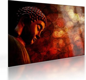 Kép - Buddha piros tónusokkal (üvegen) (70x50 cm)