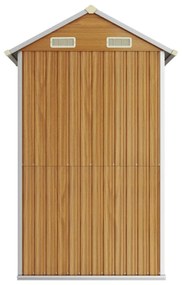 világosbarna horganyzott acél kerti fészer 192x152,5x237 cm