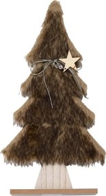 Dekorációs karácsonyfa szőrmével Lush 28 cm különböző színek Barna