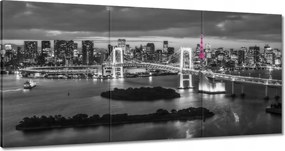 Vászonkép 60x30 Rózsaszín Eiffel-torony híd