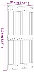 tömör fenyőfa tolóajtó fémszerelékszettel 95 x 210 cm