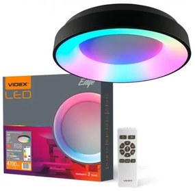 LED lámpatest , mennyezeti , 72W , RGB , CCT , dimmelhető , fekete , távirányítóval , VIDEX , EDGE