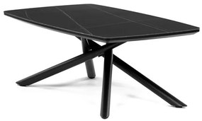 Dohányzóasztal 120×70 cm, Sinterelt Kerámia, Márványhatás. AHG-X7227 BK