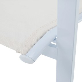 Kerti rakásolható szék, fehér acél/tölgy, BONTO