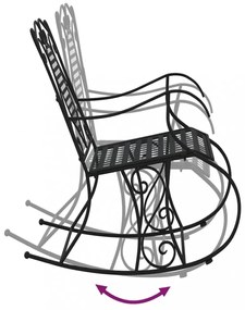 fekete acél hintapad 84 cm