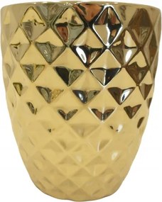 Virágcserép kerámia fedél arany váza arany H15