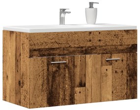 Antik fa színű szerelt fa mosdószekrény 80 x 38,5 x 46 cm