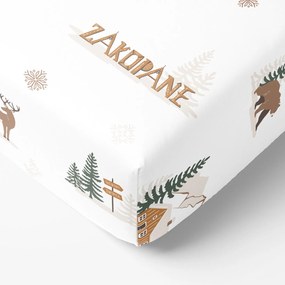 Goldea karácsonyi pamut körgumis lepedő - zakopane 80 x 160 cm