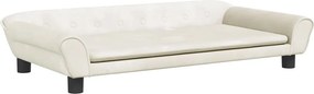 vidaXL krémszínű bársony kutyaágy 100 x 50 x 21 cm
