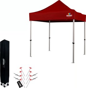 Összecsukható alumínium árusítóstand falak nélkül | BRIMO Exclusive Alu 2x2 m - falak nélkül - Piros