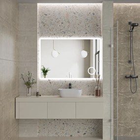 Erga Luna, LED tükör 120x80cm kozmetikai tükörrel 3x nagyítás, 3105 lm, 6500K, első/hátsó világítás, ERG-V01-124-1280-00