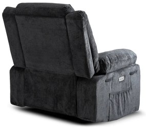 Elektromosan Vezérelhető Masszázsfunkciós Relaxfotel Fekete Színben. JASPER