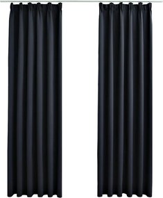vidaXL 2 db antracitszürke sötétítőfüggöny kampókkal 140 x 225 cm
