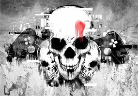 Flizelin fotótapéta Játékos koponya Glitch sötét gaming 416x290 +ragasztó