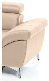 Bőrkárpitos, balos, L-alakú SALERNO II sarokkanapé, bézs színű