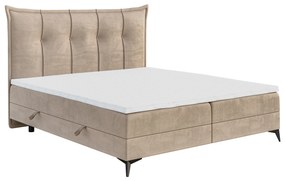 Franciaágy Boxspring 140 cm Foxtrot (világosbézs) (matraccal és tárolóhellyel). 1043366