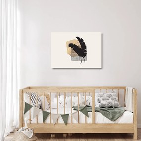 Üveg kép - Absztrakció trópusi levelekkel N⁰4 (70x50 cm)