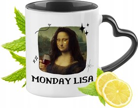 Vicces Bögre Fekete Szív Alakú Füllel Ajándék