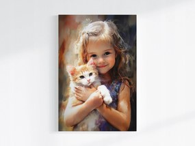 Poszter Gyerek Lány Macska Cica Portré 80x120