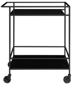 Vita zsúrkocsi, 2 polc, fekete, fekete váz 68x40x79 cm
