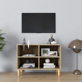 sonoma-tölgyszínű TV-szekrény tömör falábakkal 69,5x30x50 cm