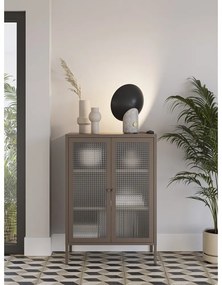 Szürke fém tálalószekrény 70x100x40 cm Layna – Marckeric