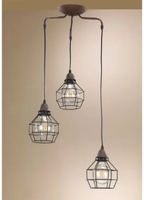 ONLI - Csillár zsinóron PÓK 3xE27/15W/230V fekete/barna