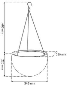 Keter Sphere felakasztható virágtartó, antracit, átmérő: 35 cm