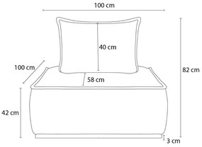 Sötétkék zsenília fotel Elisa – Bobochic Paris
