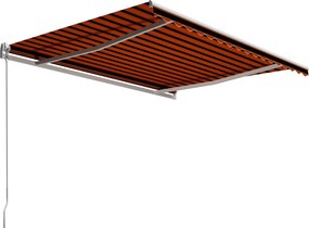 vidaXL narancssárga és barna kézzel kihúzható napellenző 400 x 300 cm