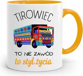 Kamionsofőrnek Tira Sárga Ajándék Bögre fényképes nyomattal