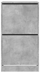 betonszürke cipőszekrény 2 kihajtható fiókkal 60 x 42 x 108 cm