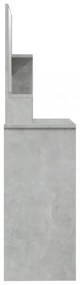 betonszürke fésülködőasztal tükörrel 86,5 x 35 x 136 cm