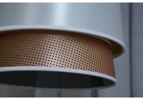 Duolla - Csillár zsinóron BELL SHINY 1xE27/15W/230V átm. 25 cm fehér/réz