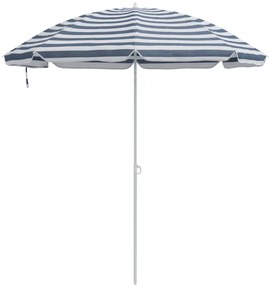 Strandernyő Aluminium Tartóval Kék és Fehér 300 cm