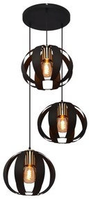 Csillár zsinóron NEWTON 3xE27/15W/230V fekete