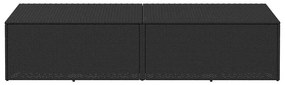 fekete polyrattan kerti tárolóláda 220x50x58 cm
