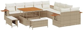 Kerti Kanapé Szett 13 pcs bézs és krémszínű 100 x 100 x 71 cm
