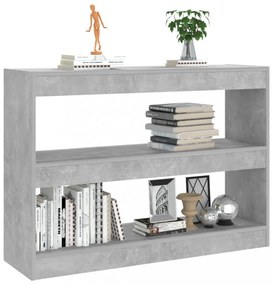 betonszürke térelválasztó könyvszekrény 100 x 30 x 72 cm