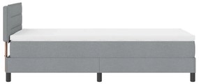 Boxspring Ágy Mattal &amp; LED Világítással Szürke 90x190 cm Szövet