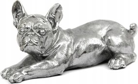 Ezüst Kutya Figura Francia Bulldog 15x30x16cm