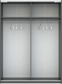 BERNO ruhásszekrény, 150 cm | Antracit/kasmír