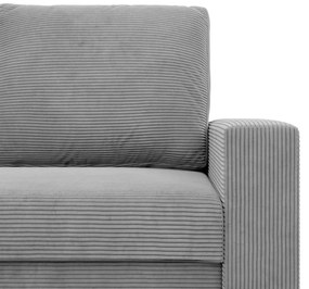 Zeus kanapéágy, kordbársony, bonell töltet, egyenes kartámasz, szürke