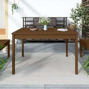 vidaXL mézbarna tömör fenyőfa kerti asztal 121 x 82,5 x 76 cm
